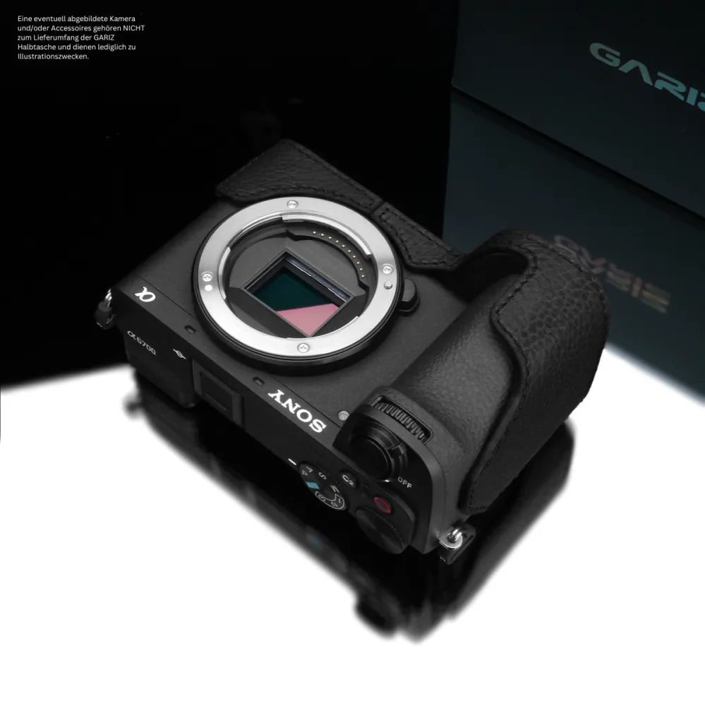 Gariz Design Half Case Bereitschaftstasche | Kameratasche Für Sony A6700 Aus Leder In Schwarz Von Gariz Design