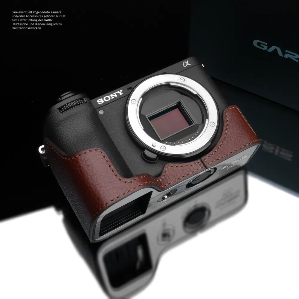 Gariz Design Half Case Bereitschaftstasche | Leder Fototasche Für Sony Alpha 6700 In Braun Von Gariz Design
