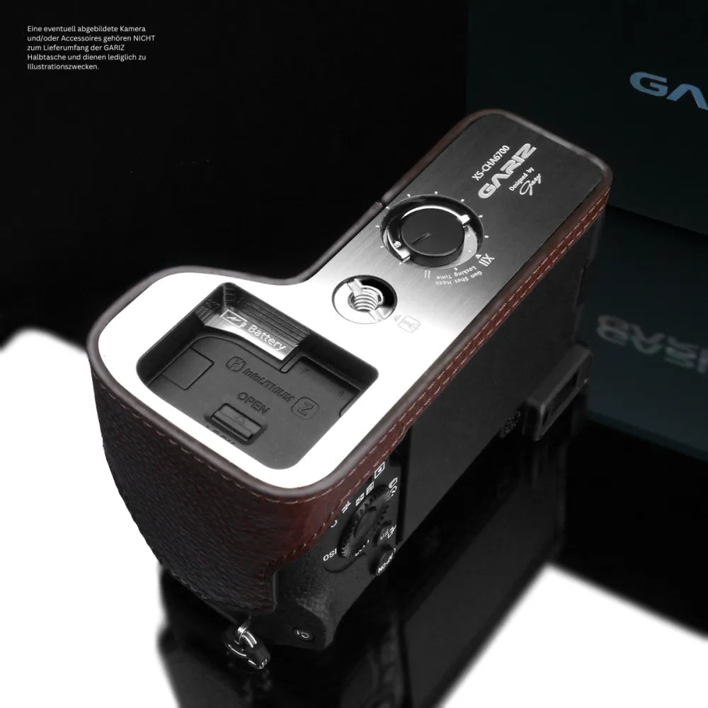 Gariz Design Half Case Bereitschaftstasche | Leder Fototasche Für Sony Alpha 6700 In Braun Von Gariz Design