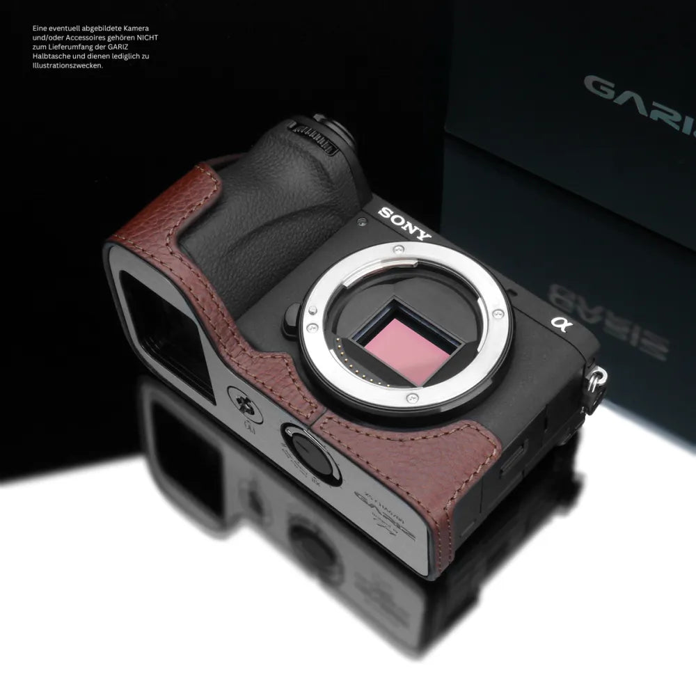 Gariz Design Half Case Bereitschaftstasche | Leder Fototasche Für Sony Alpha 6700 In Braun Von Gariz Design