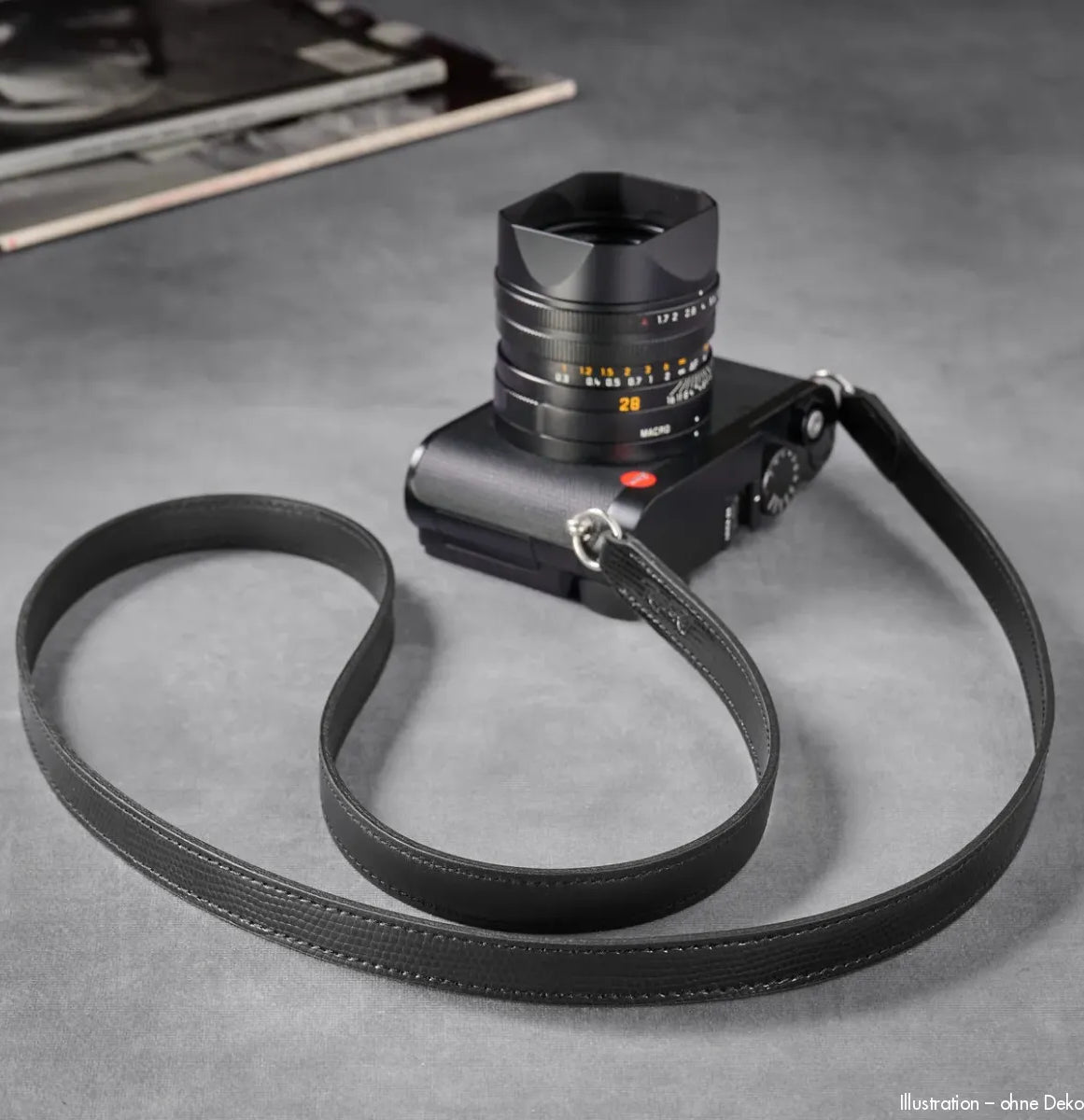 Rock n Roll Camera Straps And Bags Kamerazubehör Speziell für Leica | Leder Kamera Schultergurt | Glänzend Schwarz | U.a.für m | 100cm