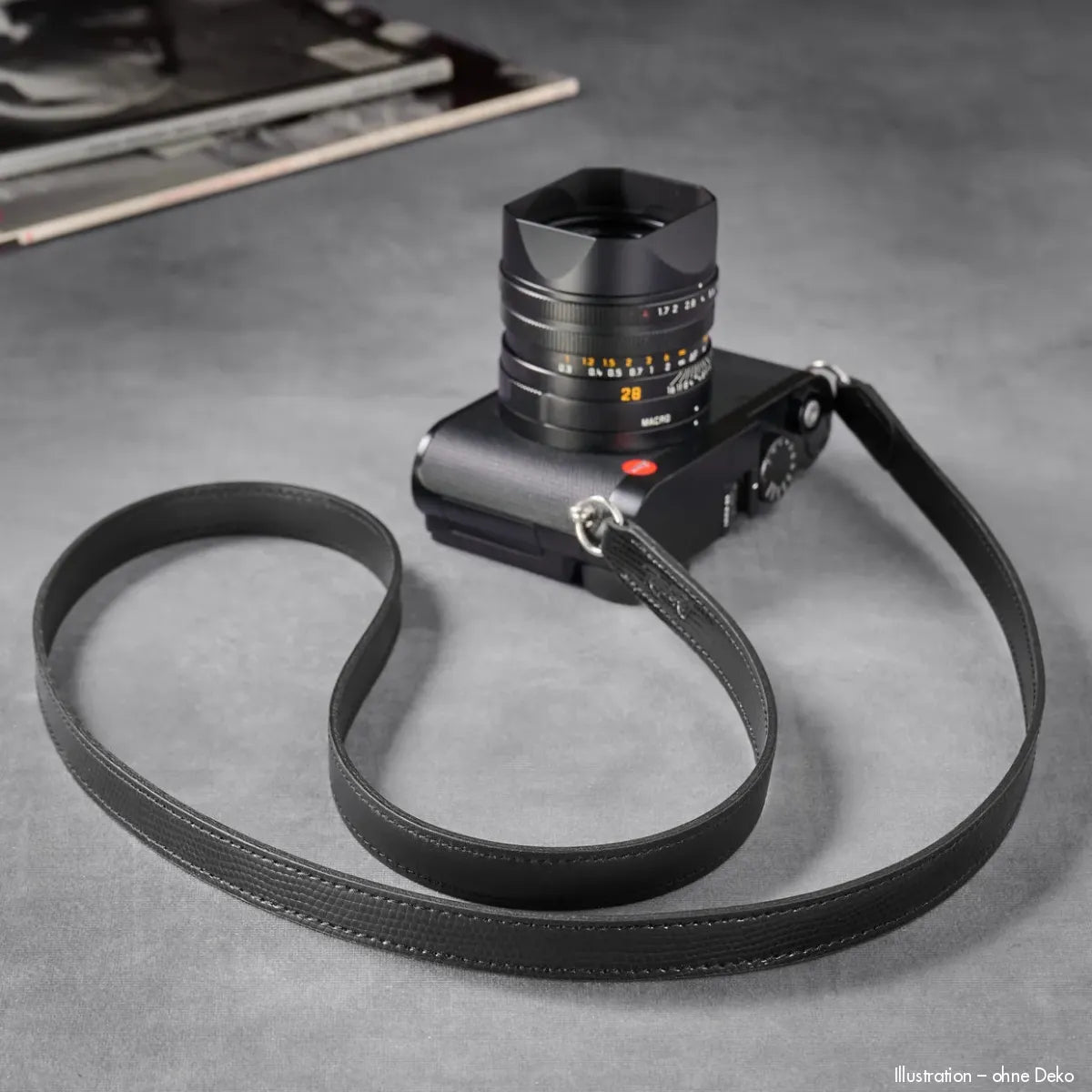 Rock n Roll Camera Straps And Bags Kamerazubehör Speziell für Leica | Leder Kamera Schultergurt | Glänzend Schwarz | U.a.für m | 100cm
