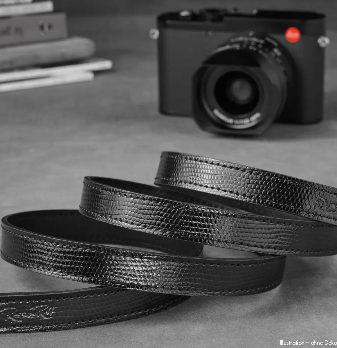 Rock n Roll Camera Straps And Bags Kamerazubehör Speziell für Leica | Leder Kamera Schultergurt | Glänzend Schwarz | U.a.für m | 100cm