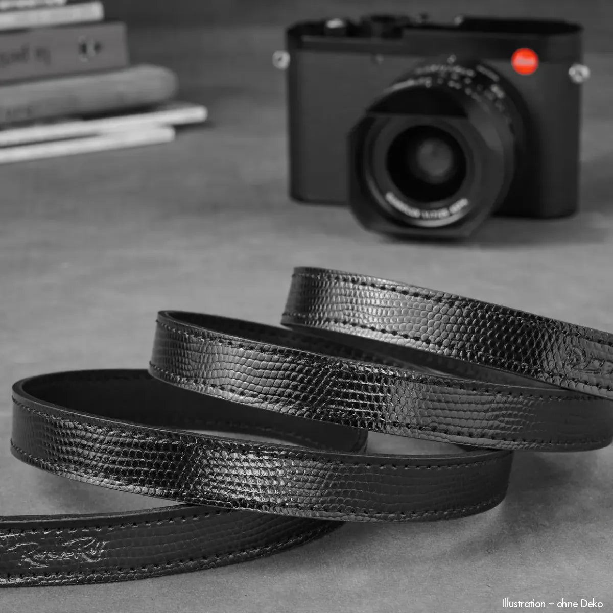 Rock n Roll Camera Straps And Bags Kamerazubehör Speziell für Leica | Leder Kamera Schultergurt | Glänzend Schwarz | U.a.für m | 100cm