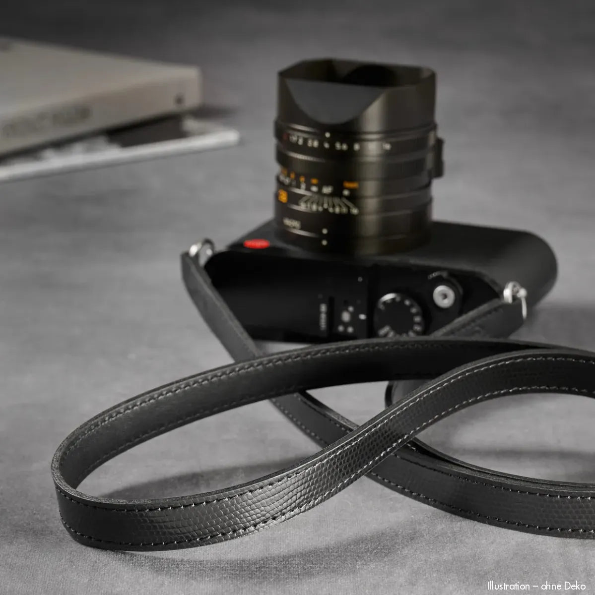 Rock n Roll Camera Straps And Bags Kamerazubehör Speziell für Leica | Leder Kamera Schultergurt | Glänzend Schwarz | U.a.für m | 100cm