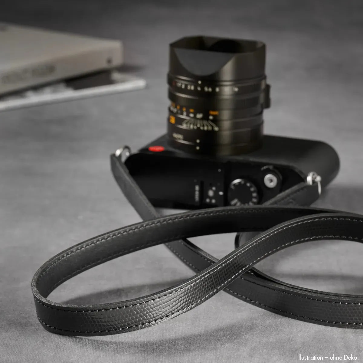 Rock n Roll Camera Straps And Bags Kamerazubehör Speziell für Leica | Leder Kamera Schultergurt | Glänzend Schwarz | U.a.für m | 100cm