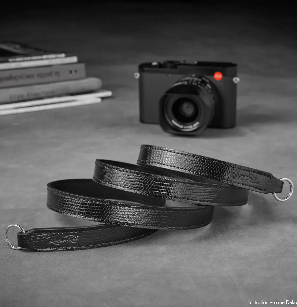 Rock n Roll Camera Straps And Bags Kamerazubehör Speziell für Leica | Leder Kamera Schultergurt | Glänzend Schwarz | U.a.für m | 100cm
