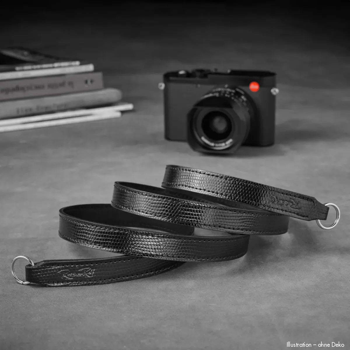 Rock n Roll Camera Straps And Bags Kamerazubehör Speziell für Leica | Leder Kamera Schultergurt | Glänzend Schwarz | U.a.für m | 100cm