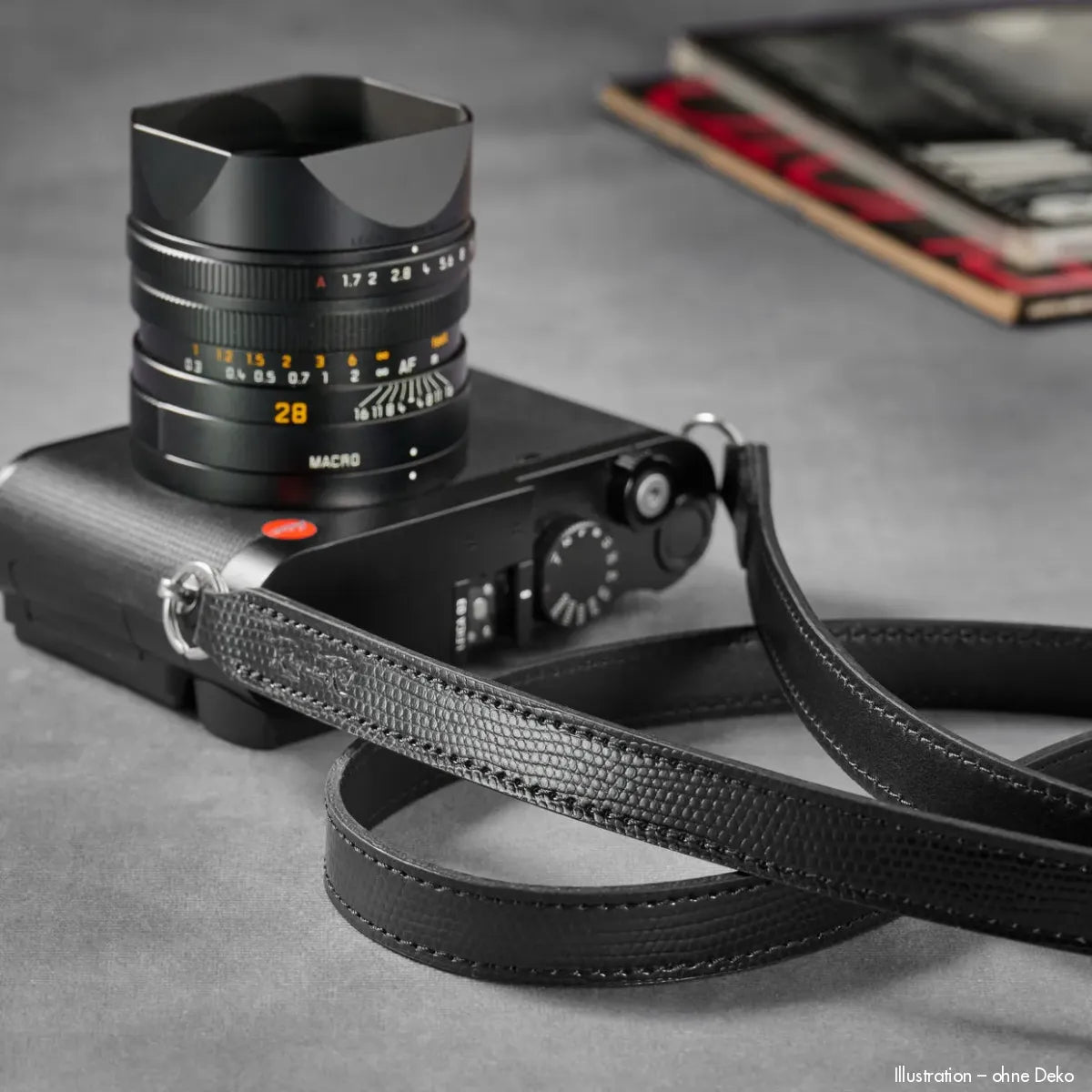 Rock n Roll Camera Straps And Bags Kamerazubehör Speziell für Leica | Leder Kamera Schultergurt | Glänzend Schwarz | U.a.für m | 100cm