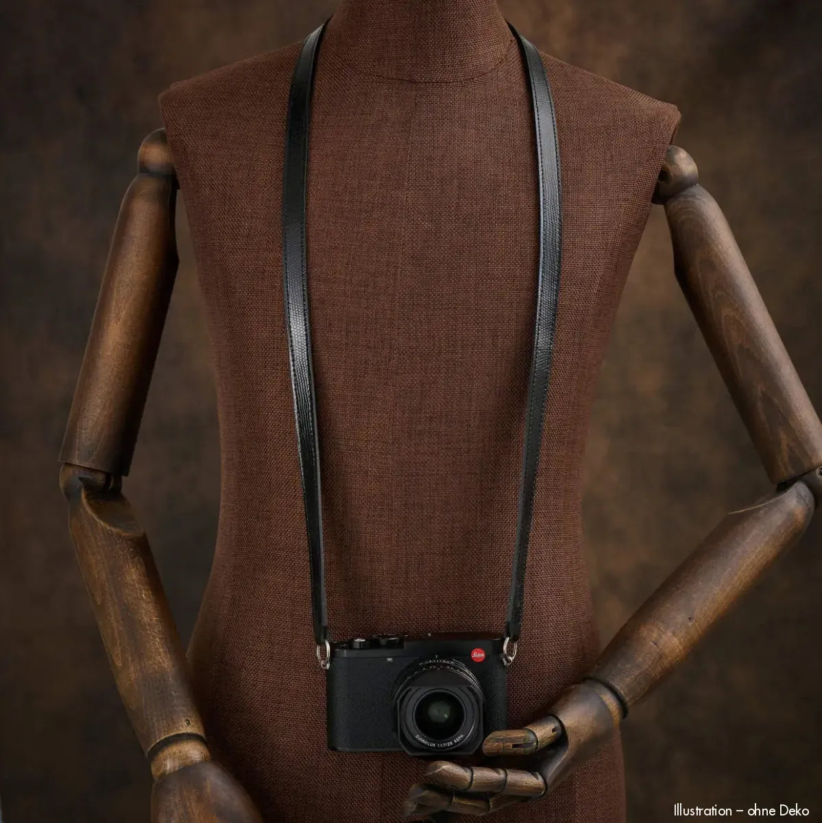 Rock n Roll Camera Straps And Bags Kamerazubehör Speziell für Leica | Leder Kamera Schultergurt | Glänzend Schwarz | U.a.für m | 100cm