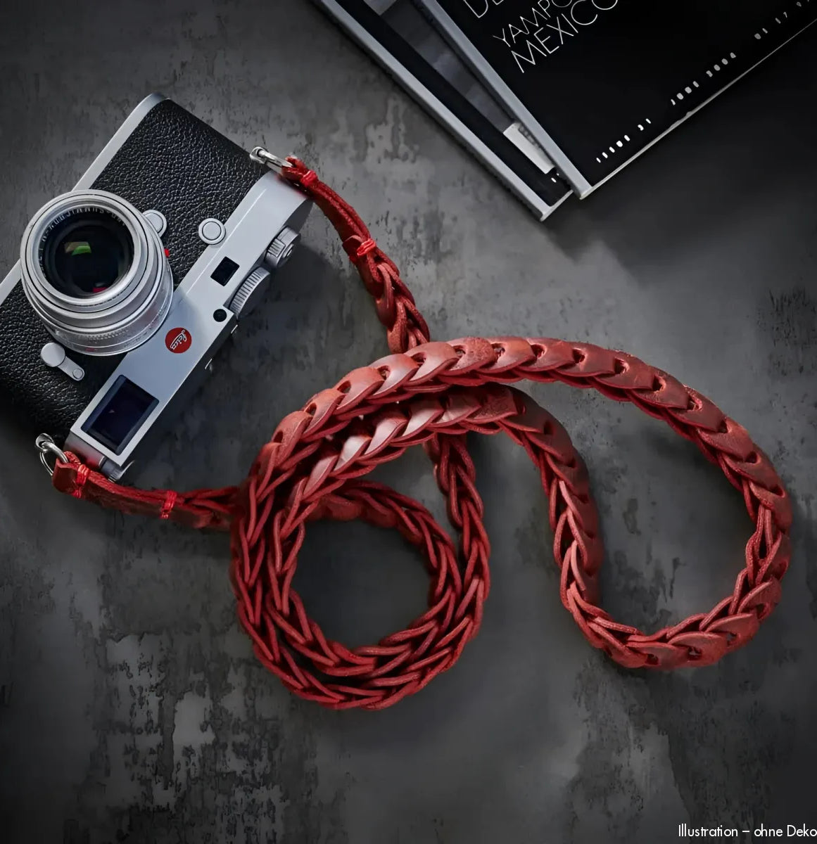 Rock n Roll Camera Straps And Bags Kameragurte | Leder Kameragurt im Roten Vintage Design von für Z.b. Leica m & q Serie | 100cm