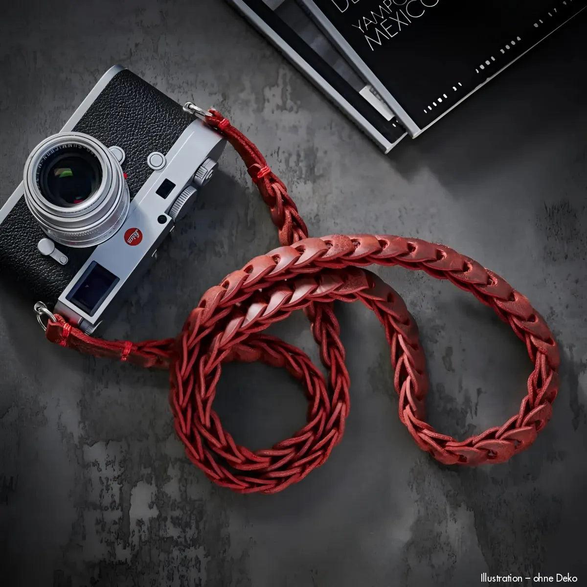 Rock n Roll Camera Straps And Bags Kameragurte | Leder Kameragurt im Roten Vintage Design von für Z.b. Leica m & q Serie | 100cm