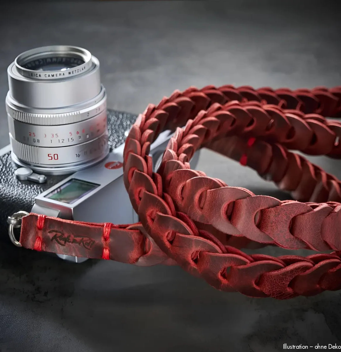 Rock n Roll Camera Straps And Bags Kameragurte | Leder Kameragurt im Roten Vintage Design von für Z.b. Leica m & q Serie | 100cm