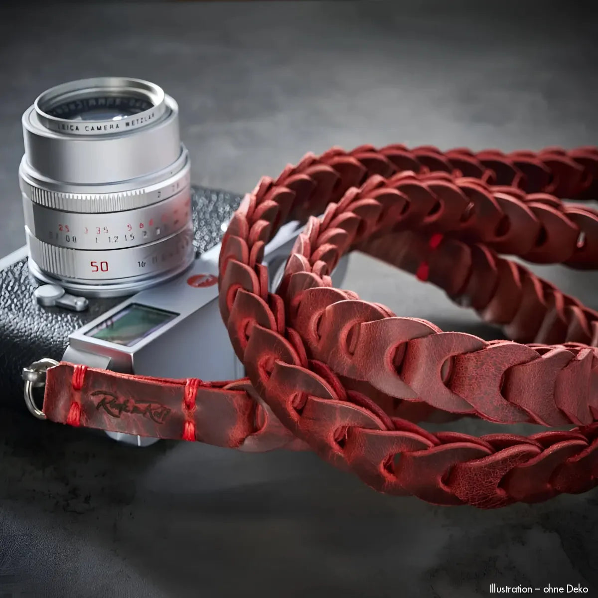 Rock n Roll Camera Straps And Bags Kameragurte | Leder Kameragurt im Roten Vintage Design von für Z.b. Leica m & q Serie | 100cm