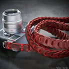 Rock n Roll Camera Straps And Bags Kameragurte | Leder Kameragurt im Roten Vintage Design von für Z.b. Leica m & q Serie | 100cm