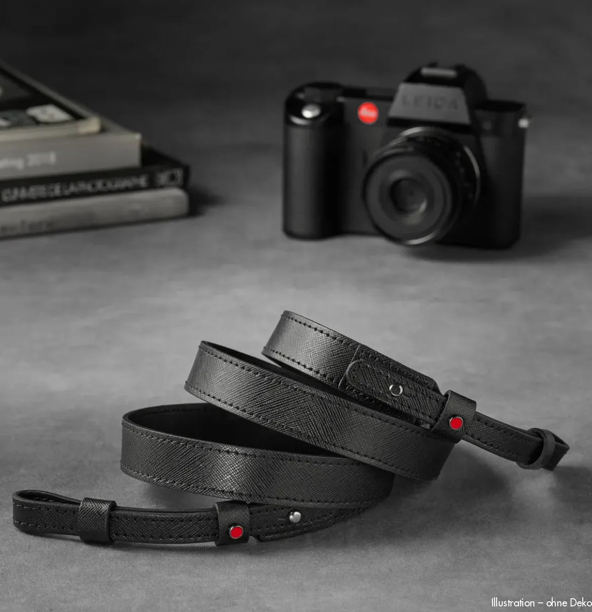 Rock n Roll Camera Straps And Bags Kameragurte | Leder Kameragurt in Saffiano Schwarz von Z.b.für Leica Sl2 | 100cm