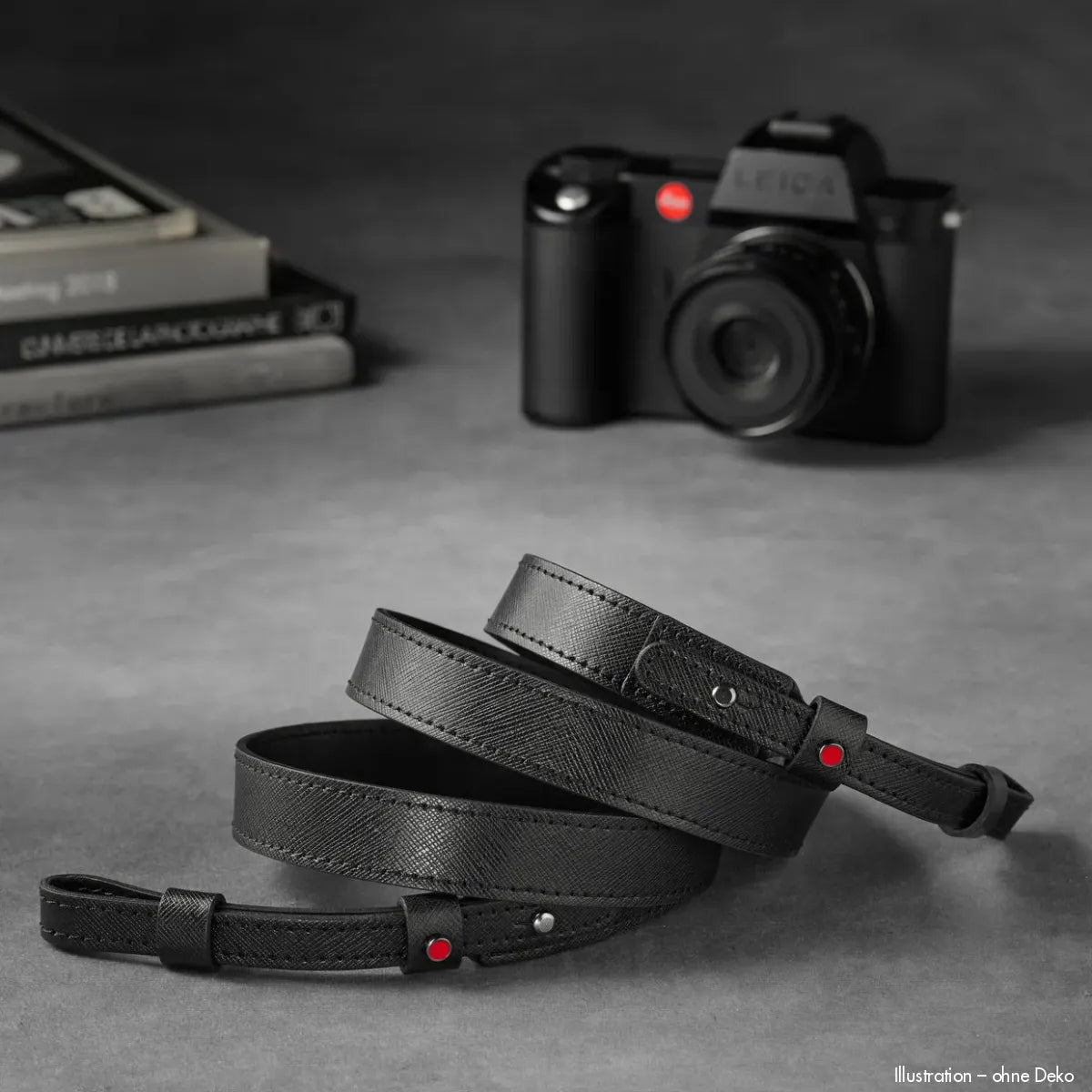 Rock n Roll Camera Straps And Bags Kameragurte | Leder Kameragurt in Saffiano Schwarz von Z.b.für Leica Sl2 | 100cm