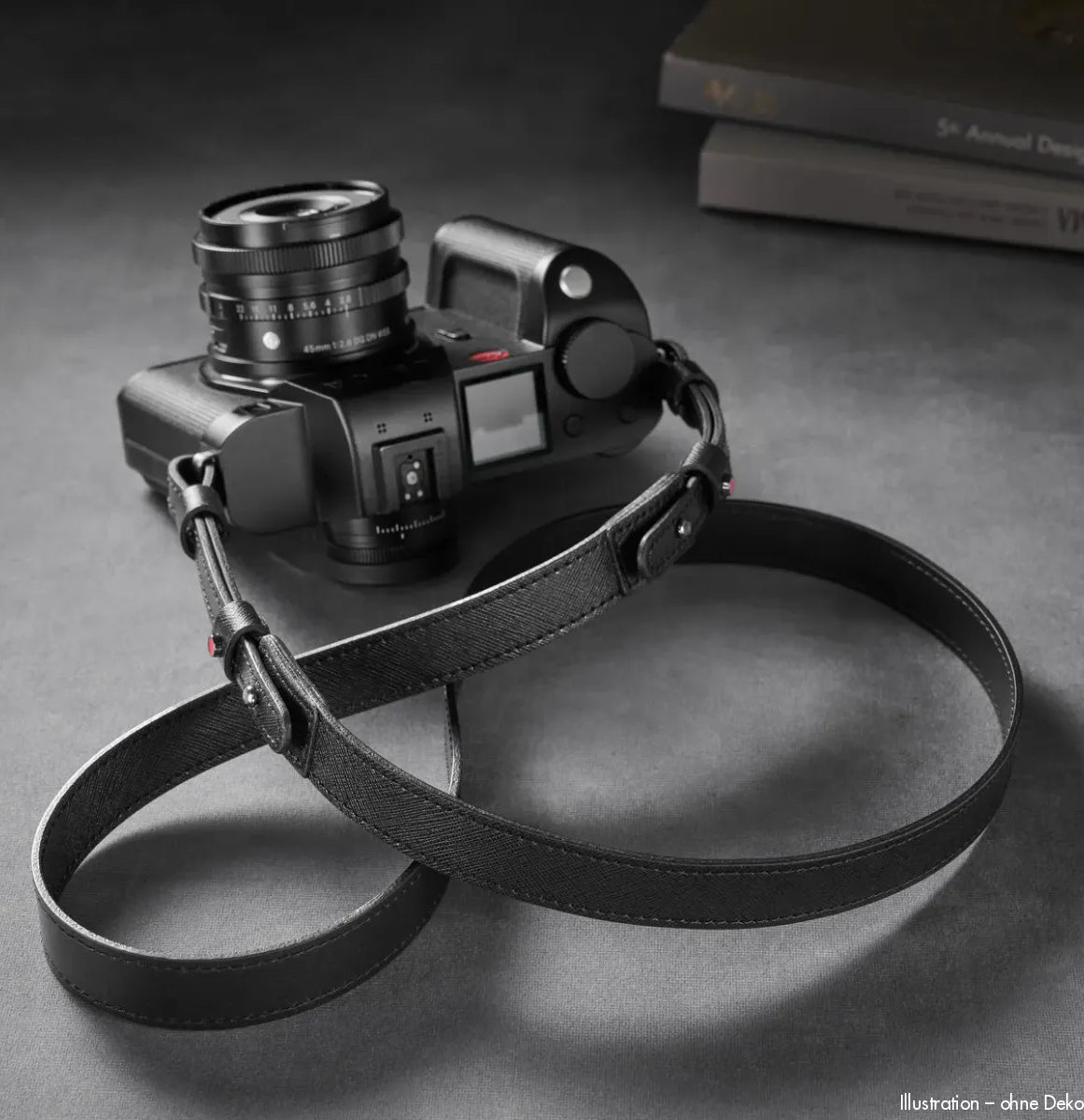 Rock n Roll Camera Straps And Bags Kameragurte | Leder Kameragurt in Saffiano Schwarz von Z.b.für Leica Sl2 | 100cm