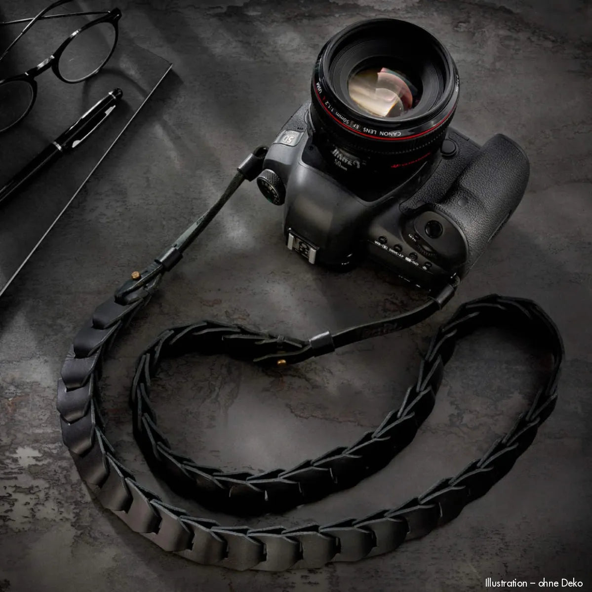 Rock n Roll Camera Straps And Bags Kameragurte | Leder Kameragurt in Schwarz für Systemkameras | Z.b. an Canon Eos R-serie | 125cm