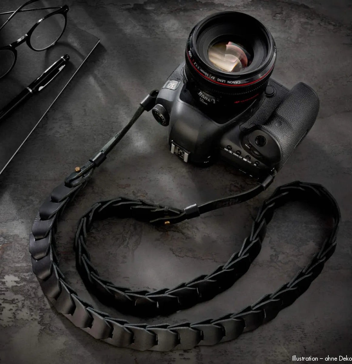Rock n Roll Camera Straps And Bags Kameragurte | Leder Kameragurt in Schwarz für Systemkameras | Z.b. an Canon Eos R-serie | 125cm
