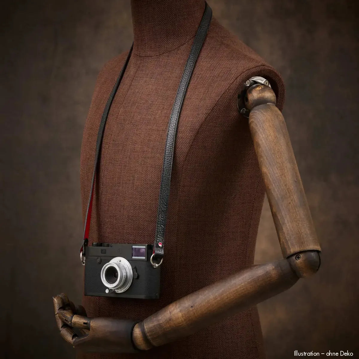 Rock n Roll Camera Straps And Bags Kamerazubehör Speziell für Leica | Leder Kameragurt in Schwarz Rot | Z.b.für m System | 100cm