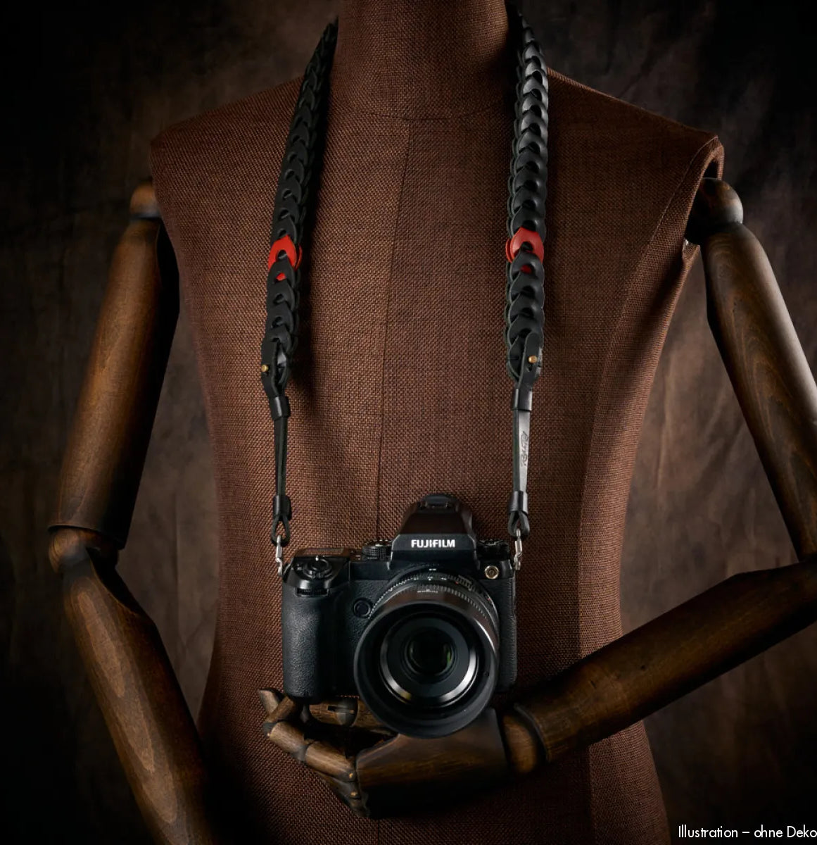 Rock n Roll Camera Straps And Bags Kameragurte | Leder Kameragurt Schwarz mit Rotem Akzent für Dslr & Mirrorless von | 100cm