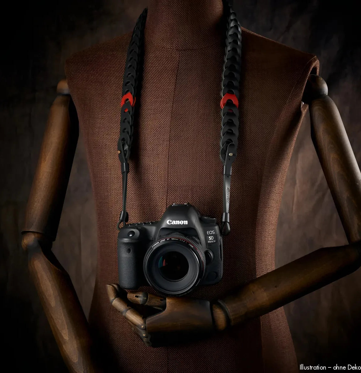 Rock n Roll Camera Straps And Bags Kameragurte | Leder Kameragurt Schwarz mit Rotem Akzent für Dslr & Mirrorless von | 100cm