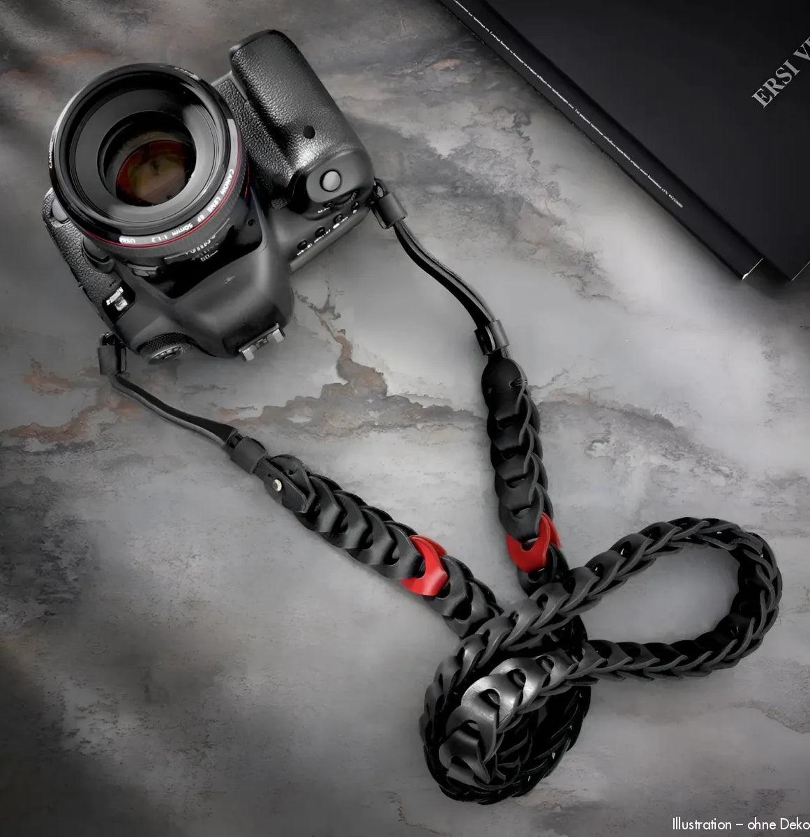 Rock n Roll Camera Straps And Bags Kameragurte | Leder Kameragurt Schwarz mit Rotem Akzent für Dslr & Mirrorless von | 100cm