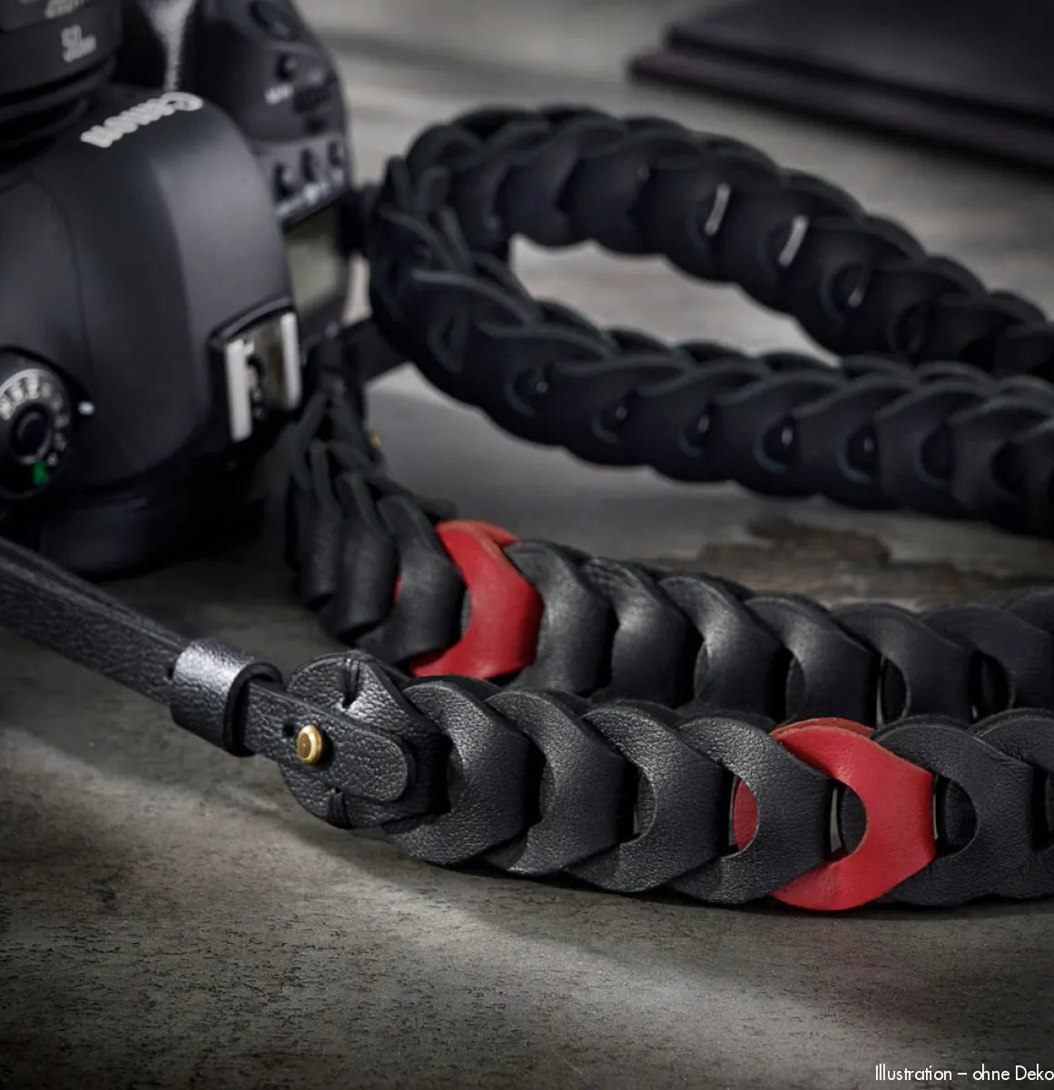 Rock n Roll Camera Straps And Bags Kameragurte | Leder Kameragurt Schwarz mit Rotem Akzent für Dslr & Mirrorless von | 100cm