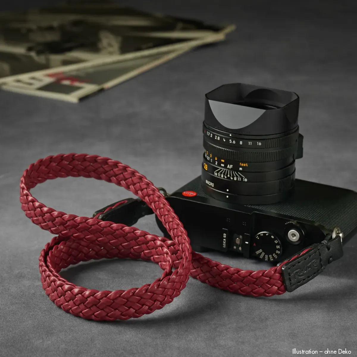 Rock n Roll Camera Straps And Bags Kamerazubehör in Schwarz und Rot | Leder Schultergurt für Kameras 100cm | Weinrot von | Handgefertigt