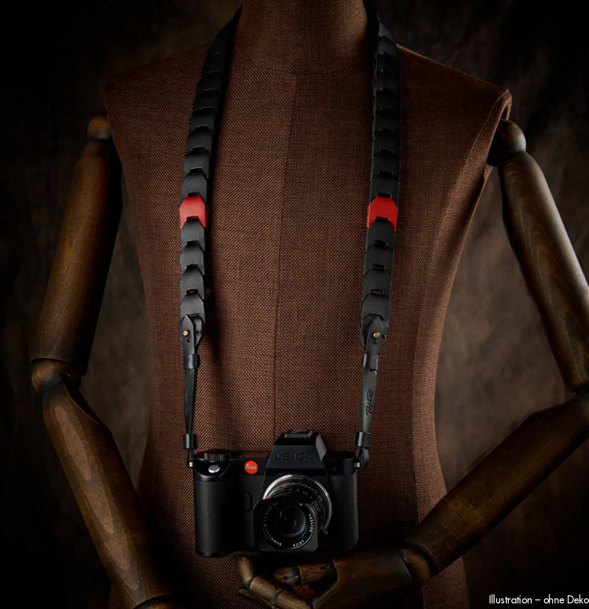 Rock n Roll Camera Straps And Bags Kameragurte | Leder-tragegurt für Kameras in Schwarz Rot von Leica Sl3-s Sl2-s Sl Usw. | 125cm