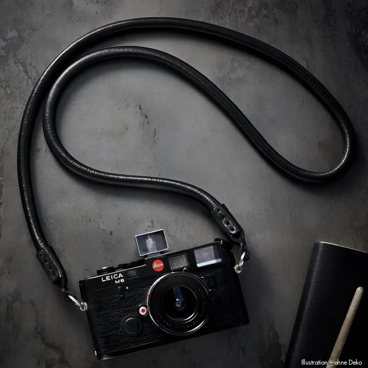 Rock n Roll Camera Straps And Bags Kameragurte | Nappa Leder Kameragurt mit Seil-kern von für Z.b. Leica m | Schwarz | 125cm