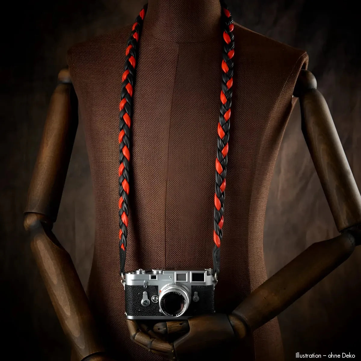 Rock n Roll Camera Straps And Bags Kameragurte | Nappaleder Kamera-gurt in Schwarz Rot von für Z.b. Leica M11 | 100cm