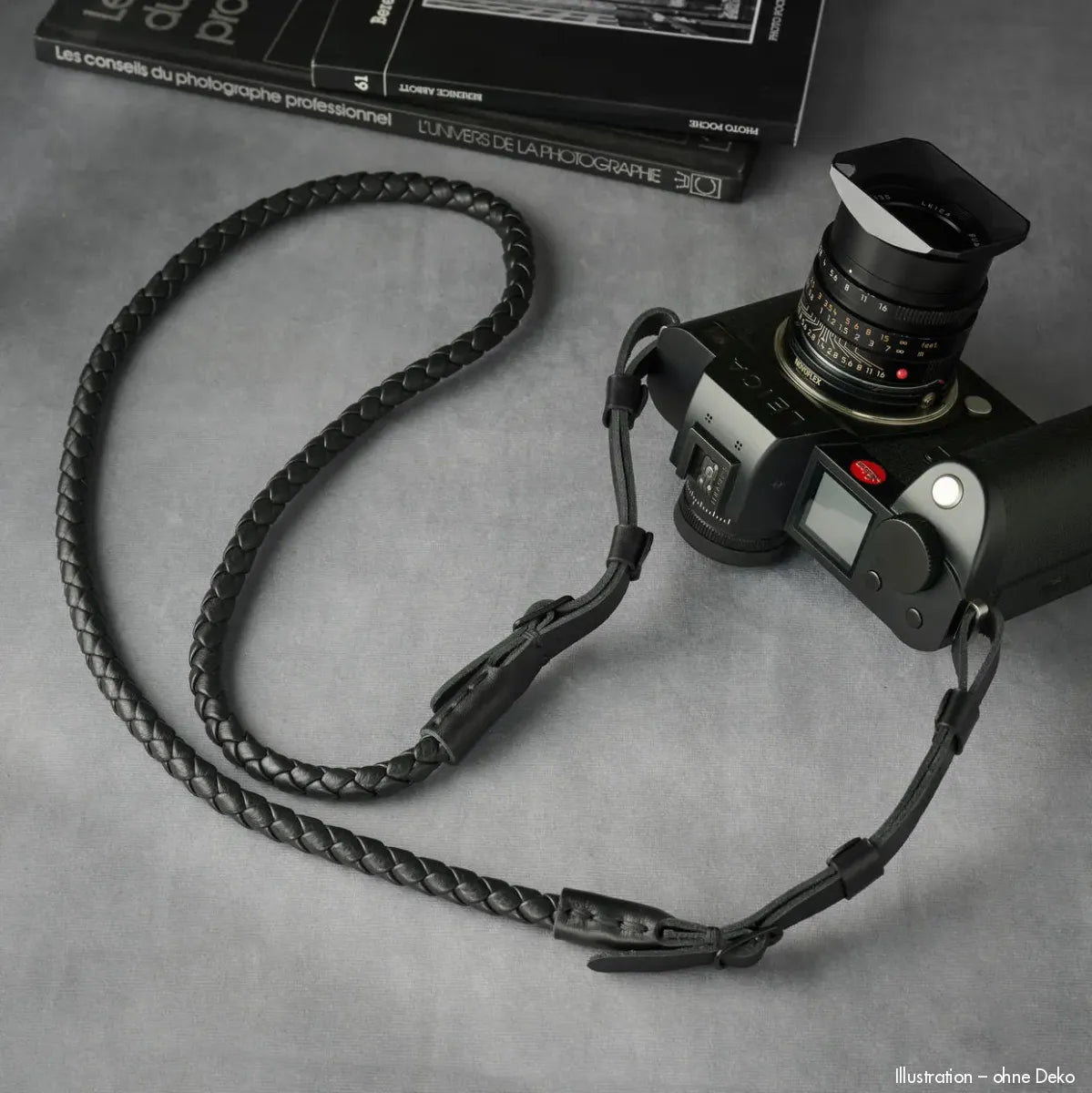 Rock n Roll Camera Straps And Bags Kameragurte | Leder Kameragurt für Leica Sl Modelle | Geflochten Schwarz 125cm