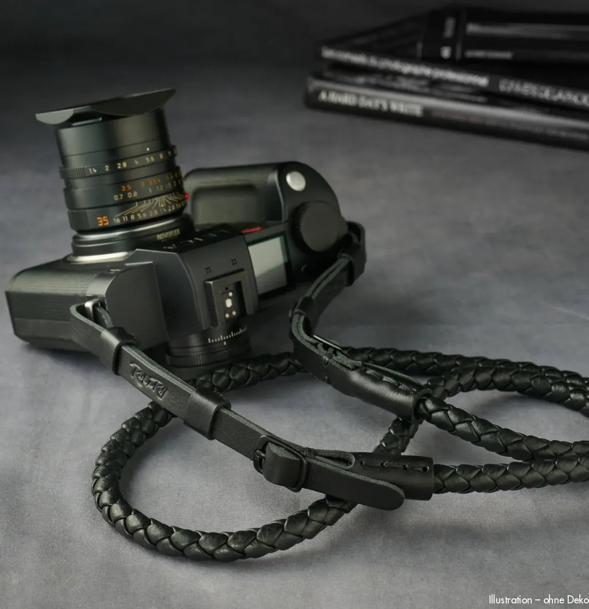 Rock n Roll Camera Straps And Bags Kameragurte | Leder Kameragurt für Leica Sl Modelle | Geflochten Schwarz 125cm