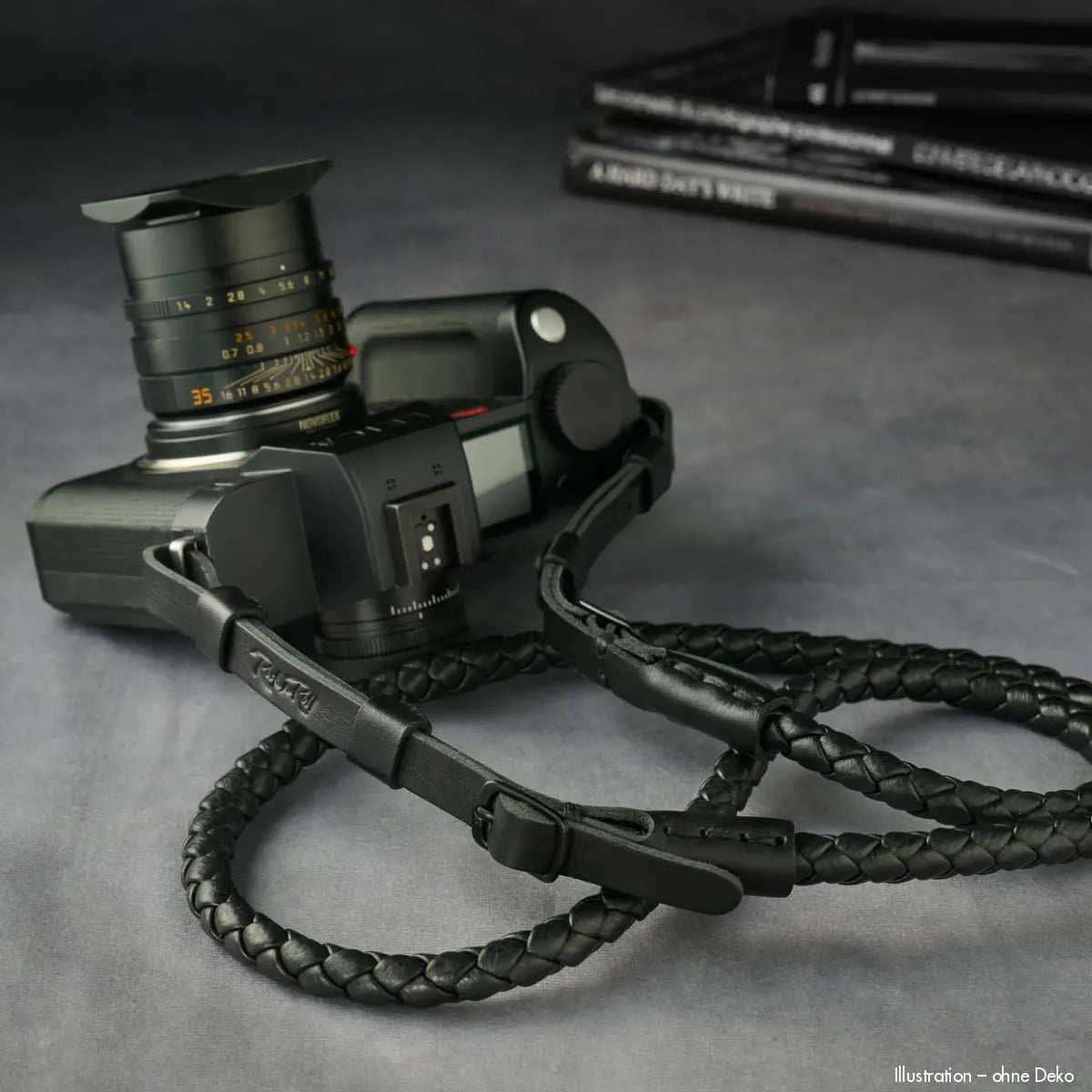 Rock n Roll Camera Straps And Bags Kameragurte | Leder Kameragurt für Leica Sl Modelle | Geflochten Schwarz 125cm