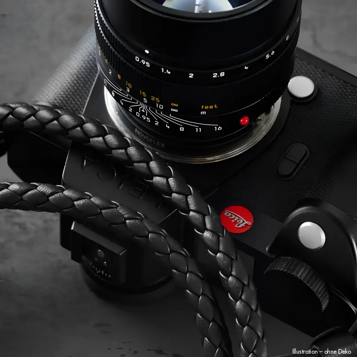 Rock n Roll Camera Straps And Bags Kameragurte | Leder Kameragurt für Leica Sl Modelle | Geflochten Schwarz 125cm