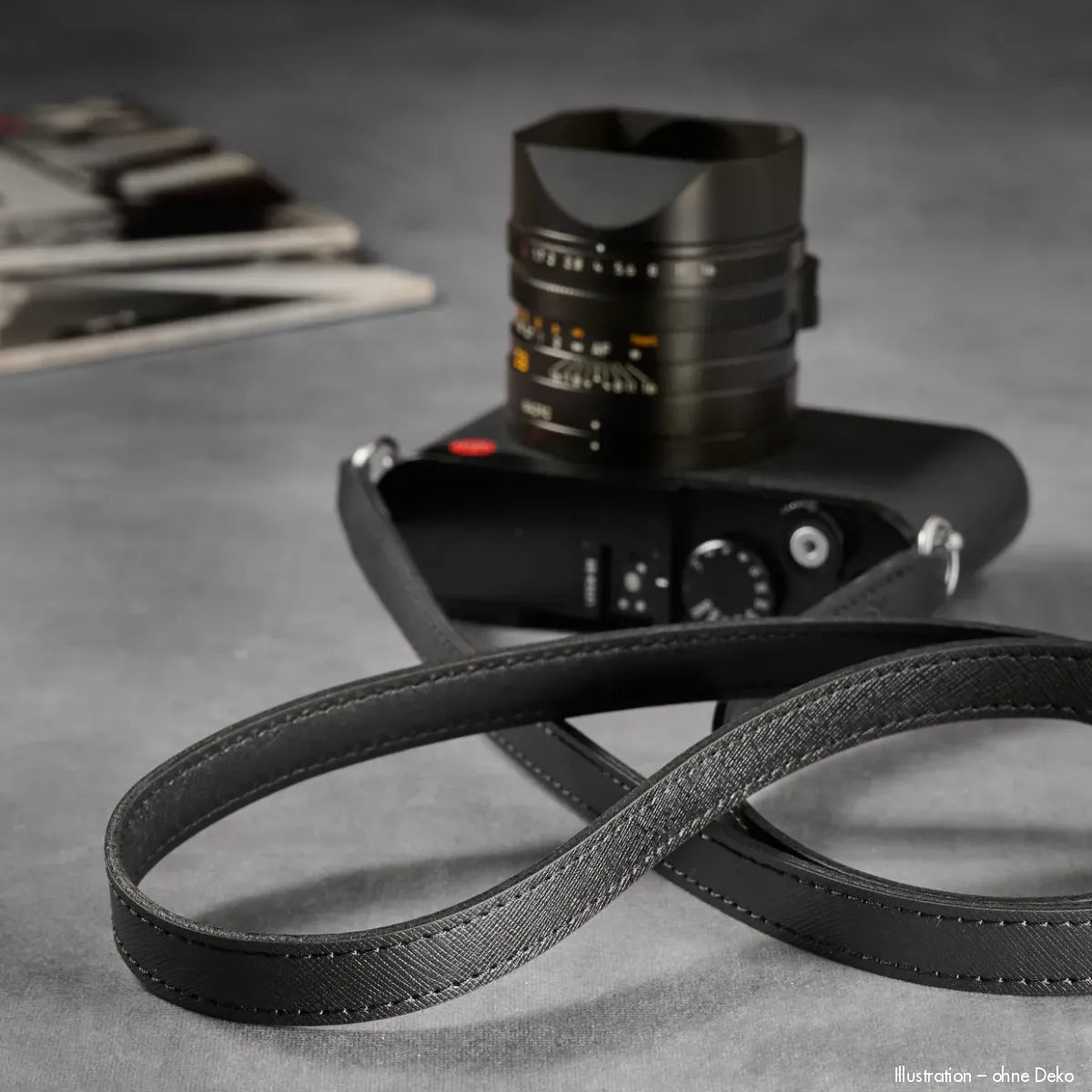 Rock n Roll Camera Straps And Bags Kamerazubehör Speziell für Leica | Saffiano Schwarzer Kameragurt von | Leder | U.a.für m | 125cm