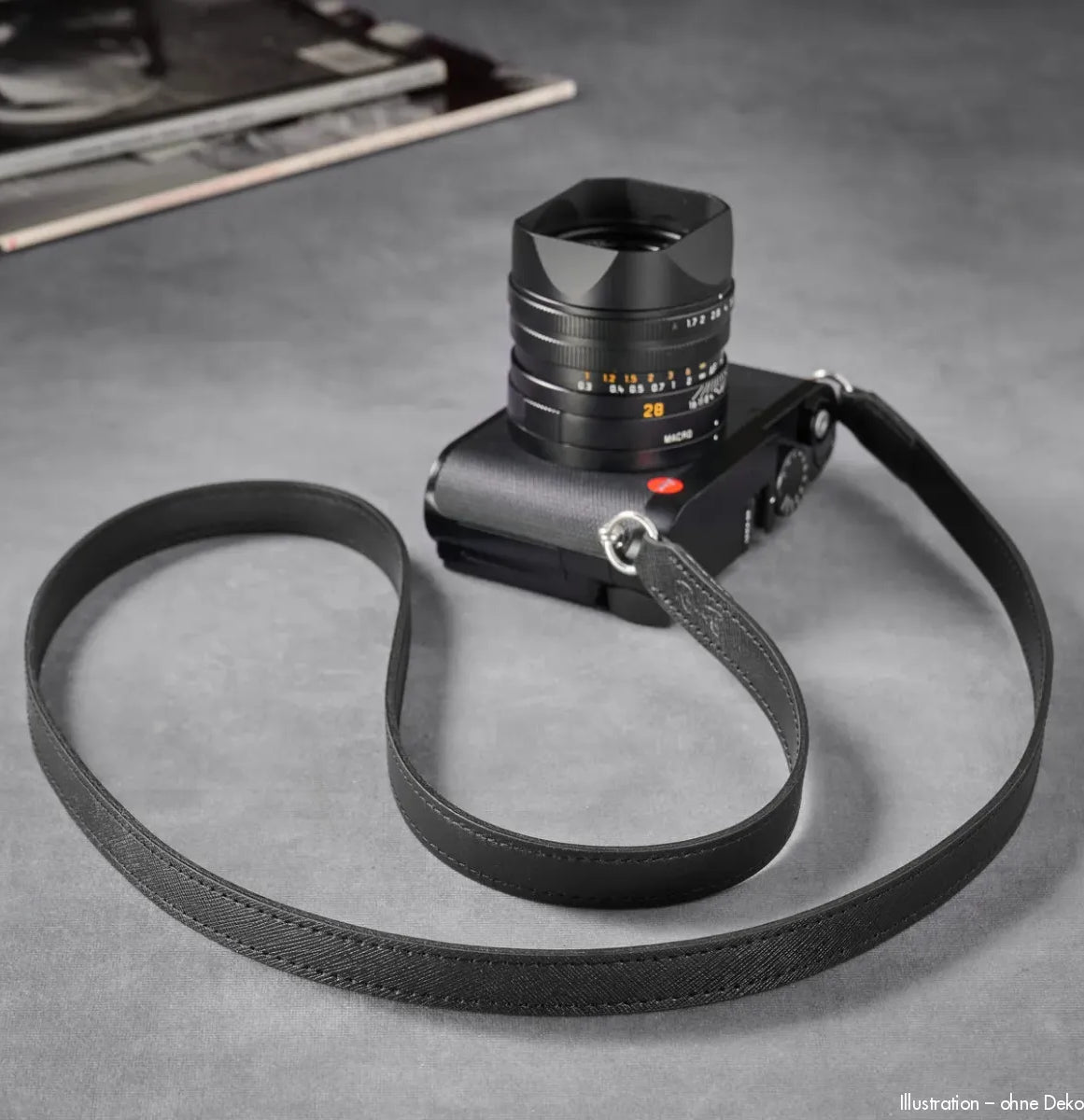 Rock n Roll Camera Straps And Bags Kamerazubehör Speziell für Leica | Saffiano Schwarzer Kameragurt von | Leder | U.a.für m | 125cm