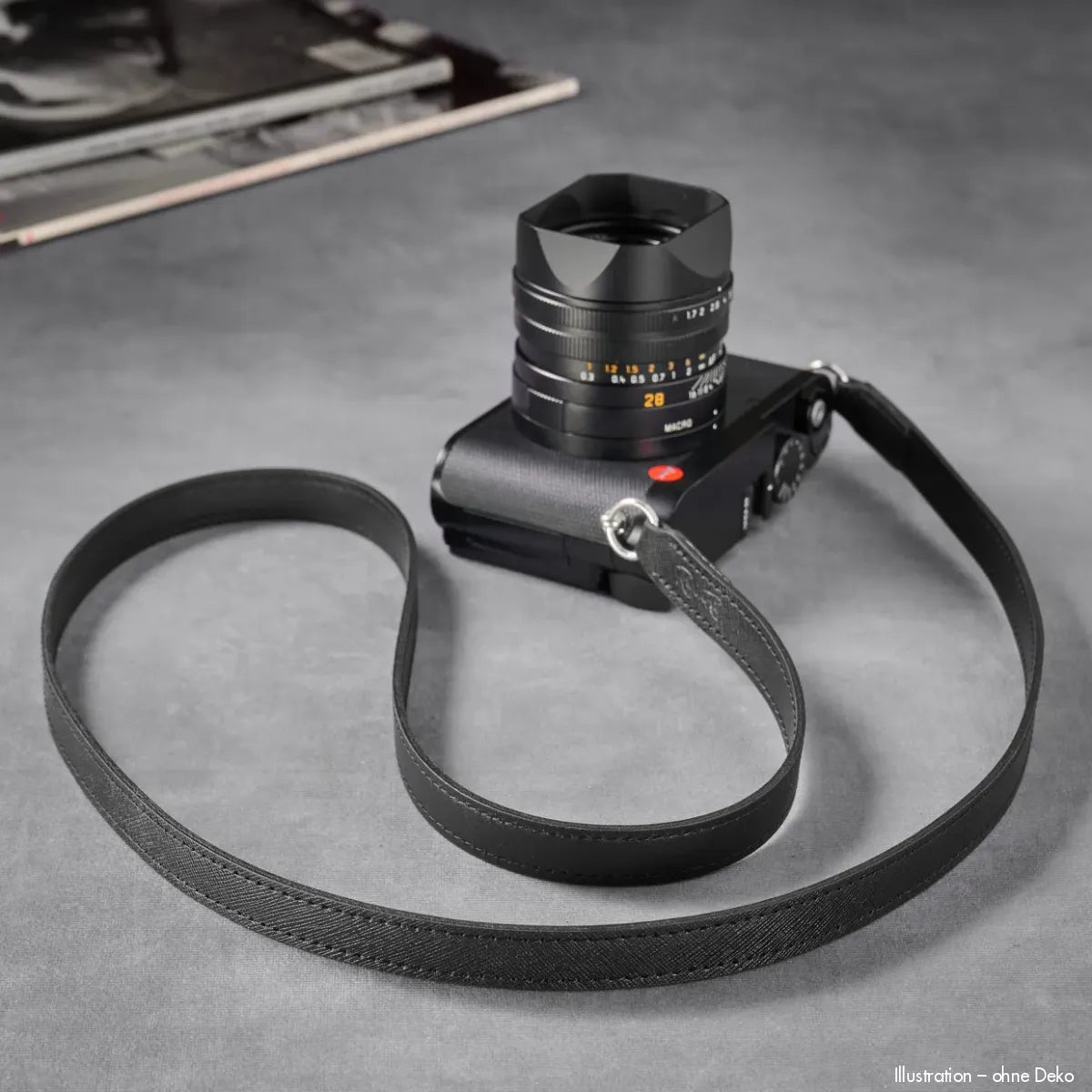 Rock n Roll Camera Straps And Bags Kamerazubehör Speziell für Leica | Saffiano Schwarzer Kameragurt von | Leder | U.a.für m | 125cm