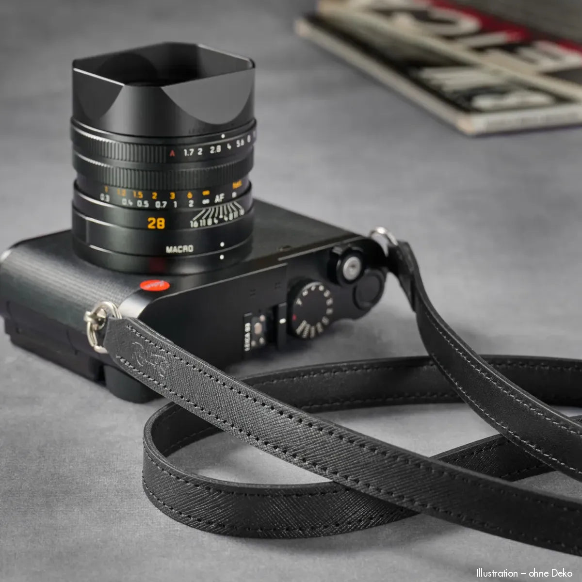 Rock n Roll Camera Straps And Bags Kamerazubehör Speziell für Leica | Saffiano Schwarzer Kameragurt von | Leder | U.a.für m | 125cm