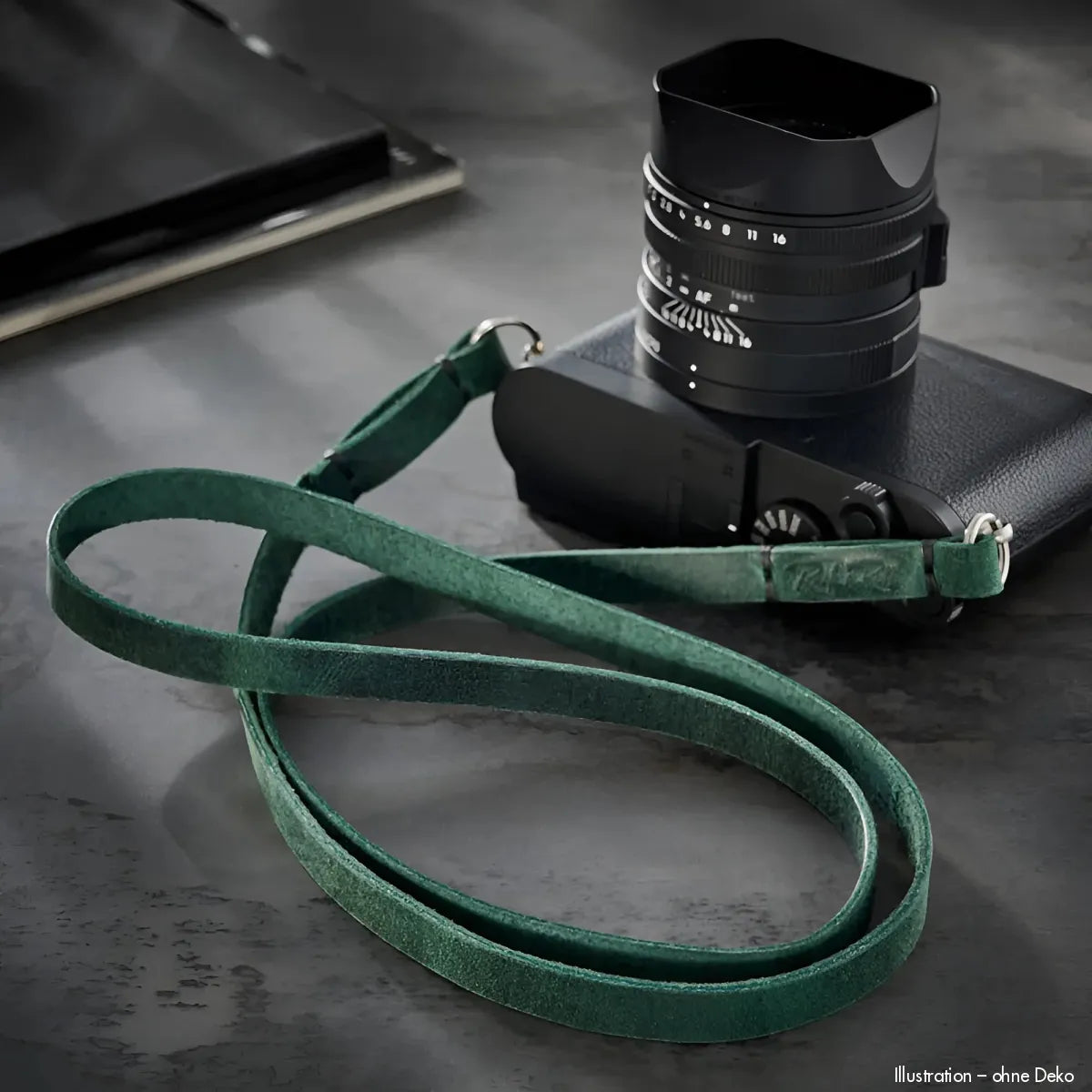 Rock n Roll Camera Straps And Bags Kameragurte | Schlanker Leder Schultergurt in Smaragdgrün | für Leica & Weitere Kameras | 100cm
