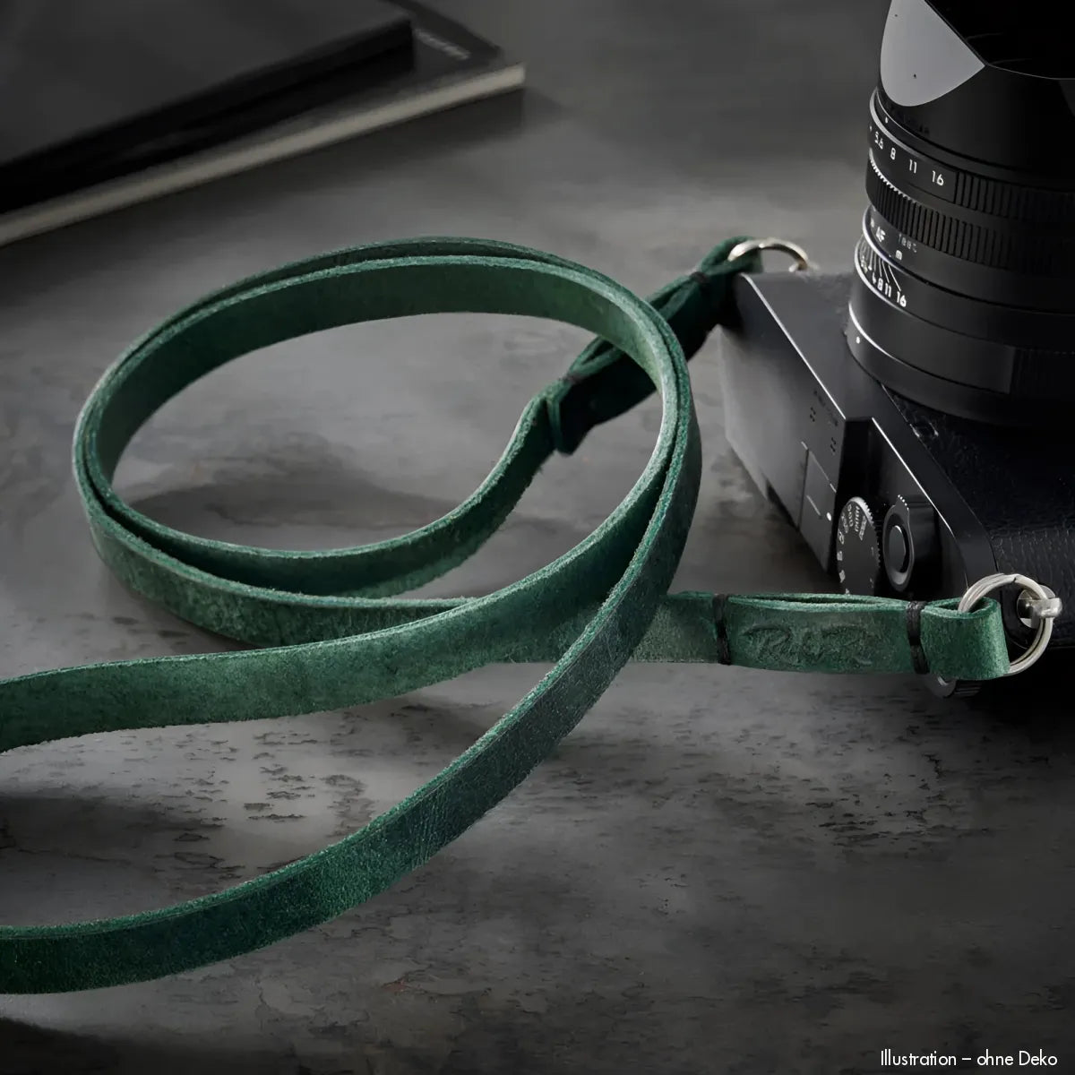 Rock n Roll Camera Straps And Bags Kameragurte | Schlanker Leder Schultergurt in Smaragdgrün | für Leica & Weitere Kameras | 100cm