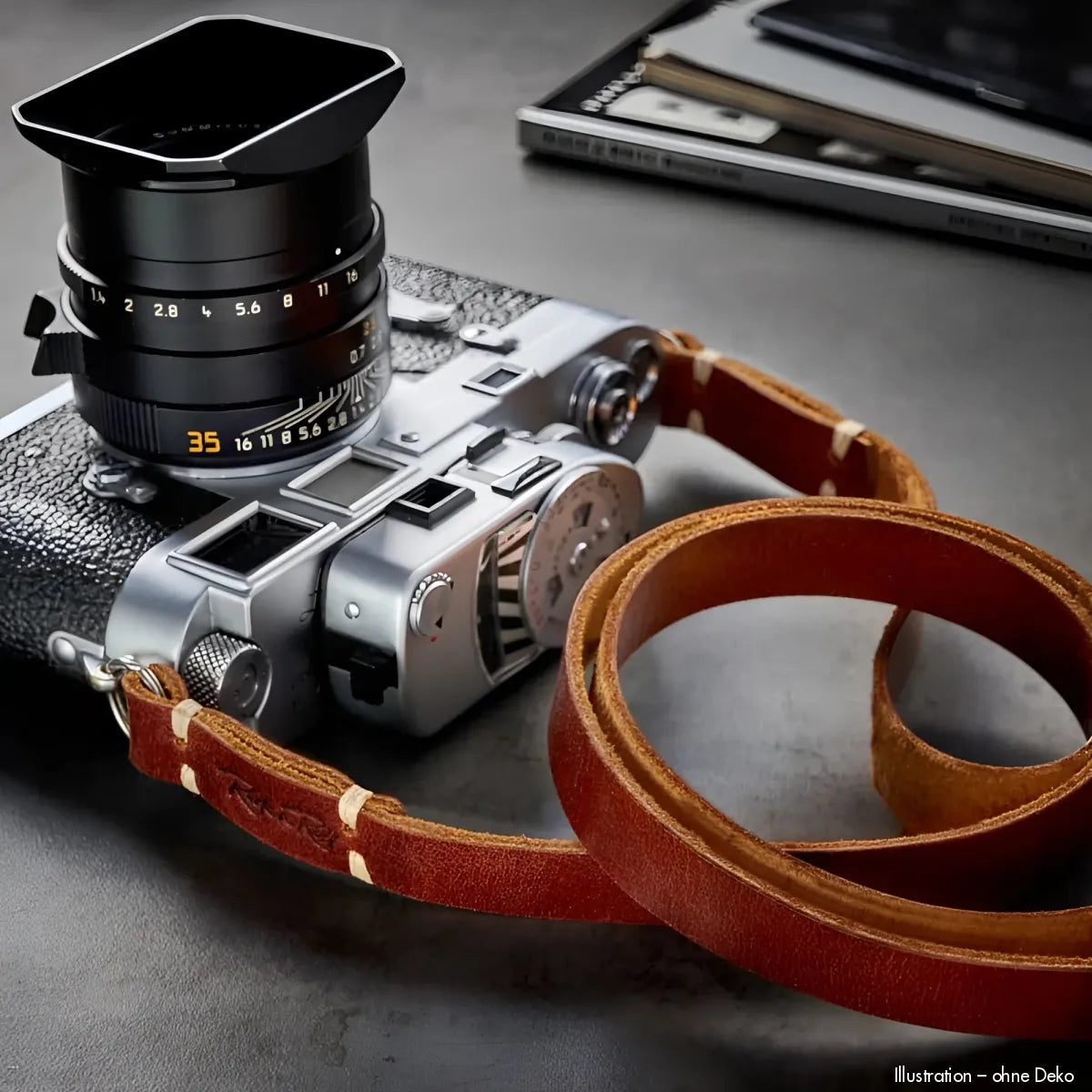 Rock n Roll Camera Straps And Bags Kameragurte | Schmaler Kameragurt aus Braunem Leder von für Z.b. Fuji & Sony Systemkameras | 125cm
