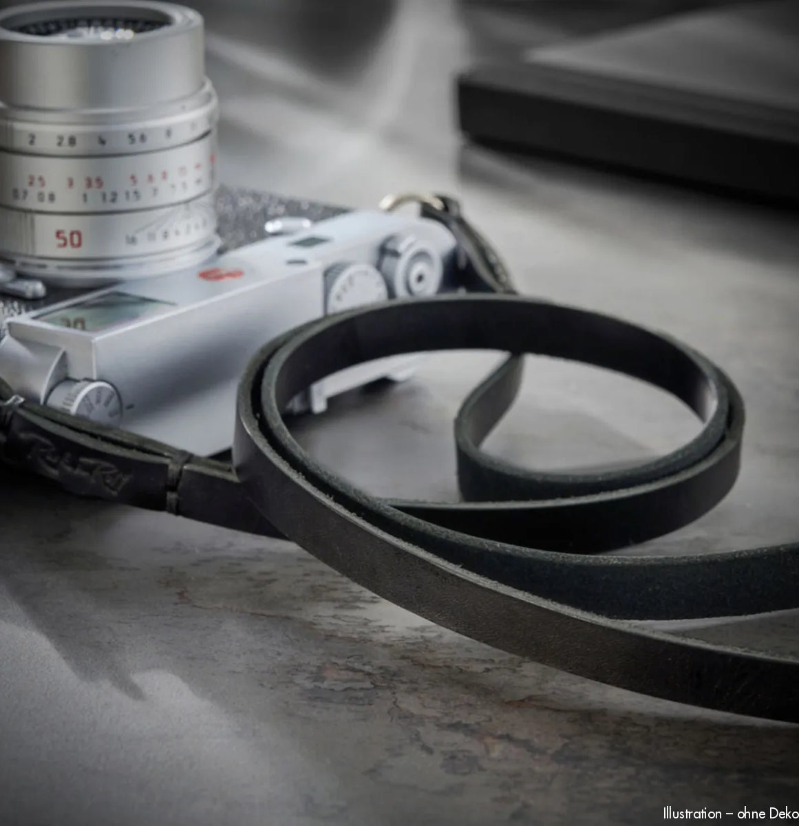Rock n Roll Camera Straps And Bags Kameragurte | Schmaler Kameragurt aus Leder | Schwarz | Passend Z.b. für Leica & Sony | 125cm