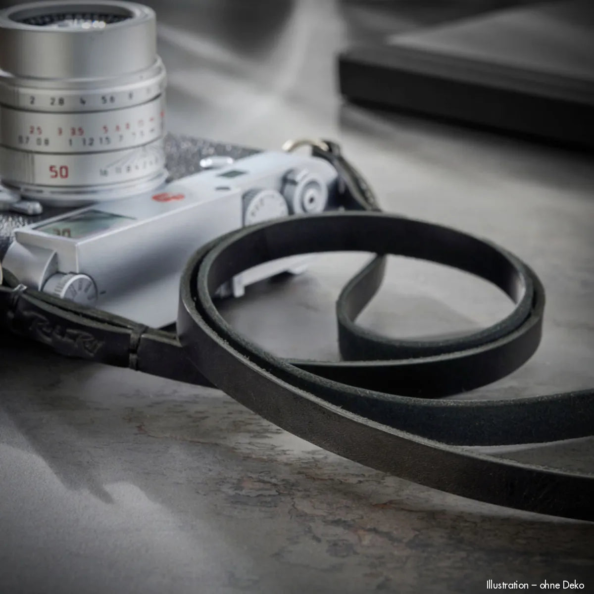 Rock n Roll Camera Straps And Bags Kameragurte | Schmaler Kameragurt aus Leder | Schwarz | Passend Z.b. für Leica & Sony | 125cm