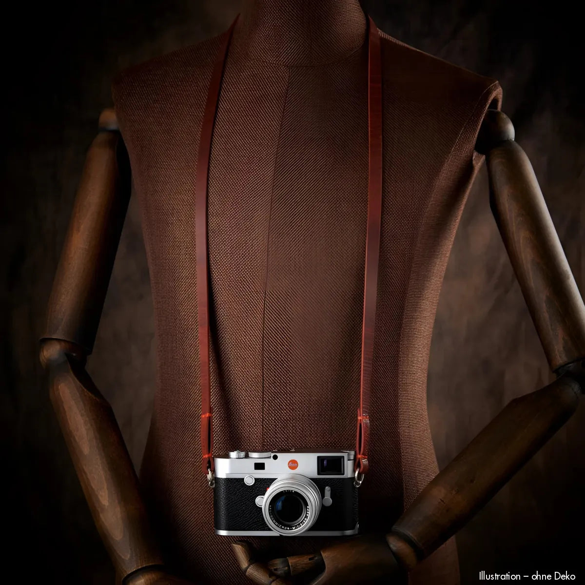 Rock n Roll Camera Straps And Bags Kameragurte | Schmaler Leder Schultergurt für Systemkameras in Vintage Rot | 100cm