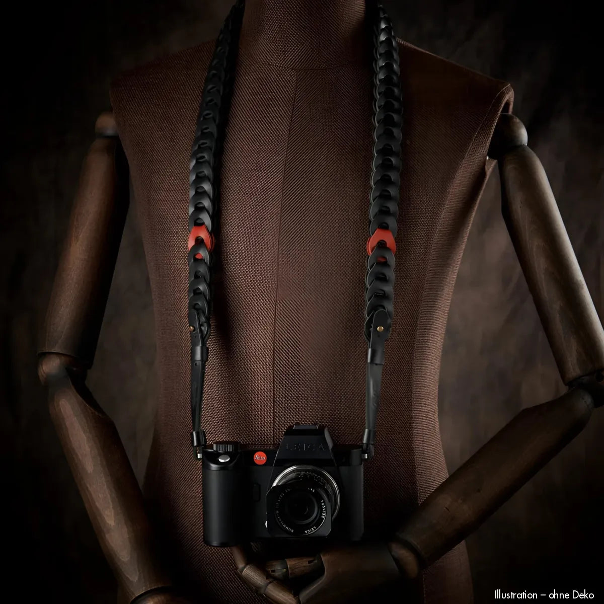 Rock n Roll Camera Straps And Bags Kameragurte | Schultergurt aus Leder in Schwarz Rot von für Leica Sl Sl3 s Kamera | 125cm