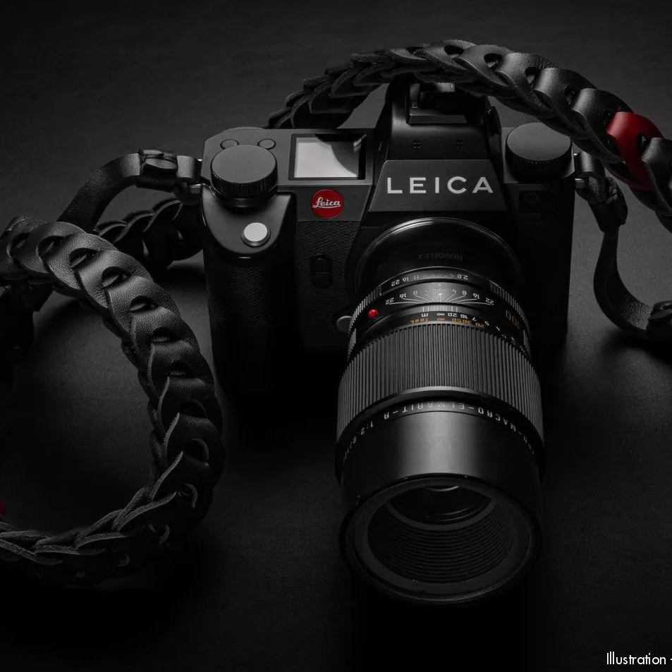 Rock n Roll Camera Straps And Bags Kameragurte | Schultergurt aus Leder in Schwarz Rot von für Leica Sl Sl3 s Kamera | 125cm