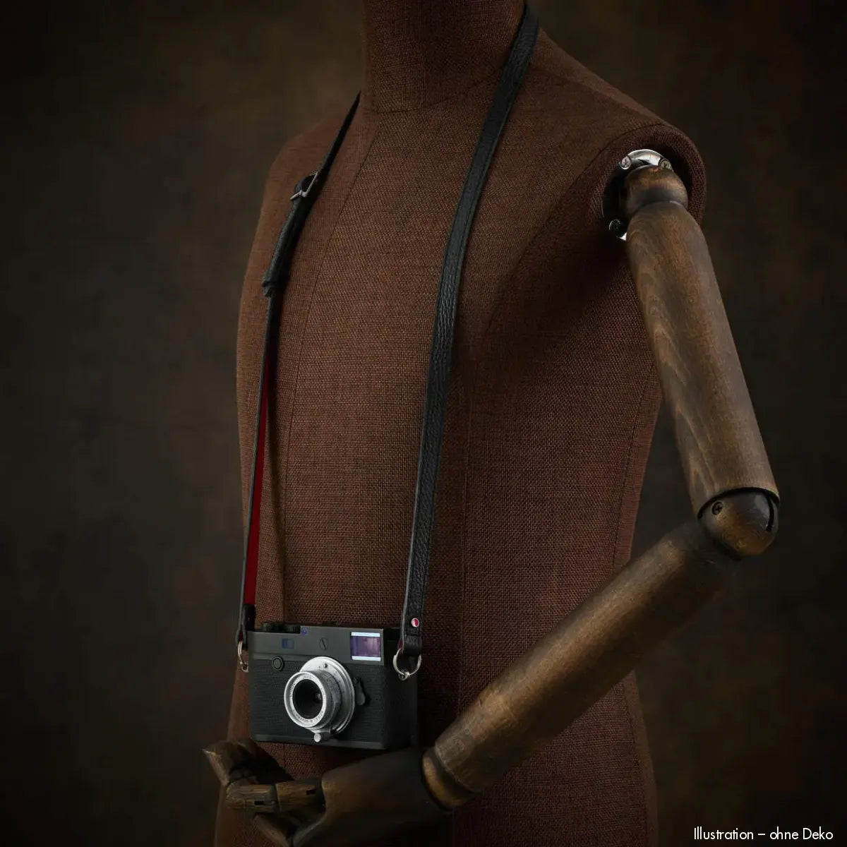 Rock n Roll Camera Straps And Bags Kamerazubehör Speziell für Leica | Schwarz Roter Kameragurt aus Leder von | Z.b.für m System | 107 120cm